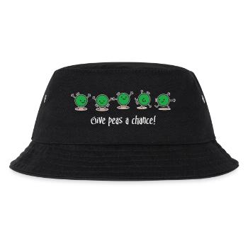 Give Peas a Chance! (dark) - Kids’ Bucket Hat - black - Front