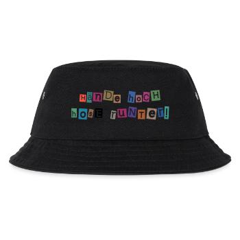 Hände hoch – Hosen runter! Freches Collagen-Design - Kinder Bucket Hat - Schwarz - Vorne
