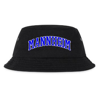 Mannheim Schriftzug Blau Weiß - Kinder Bucket Hat - Schwarz - Vorne