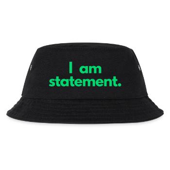 statement txt green - Kids’ Bucket Hat - black - Front