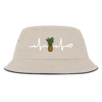 Stylisches Ananas-Design - Sommer Sonne Strand - Kinder Bucket Hat - Natur/Navy - Vorne