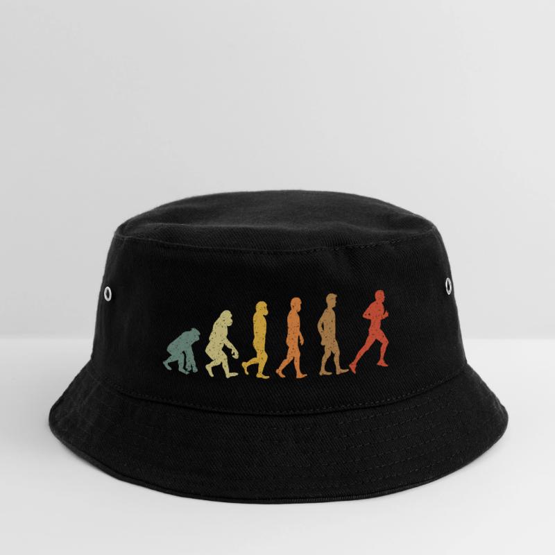 Evolution to Runner – Retro Jogging Design Kids’ Bucket Hat