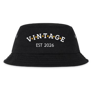 Jahrgang ist 2026 - Kinder Bucket Hat - Schwarz - Vorne
