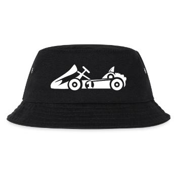 gokart racing - Symbol Rennfahrer - Kinder Bucket Hat - Schwarz - Vorne