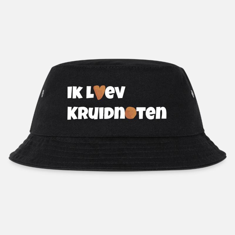 Ich liebe kruidnoten - Kinder Bucket Hat - Schwarz