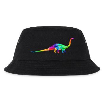 Dinosaure coloré à long cou fait de polygones - Bob Enfant - noir - Devant