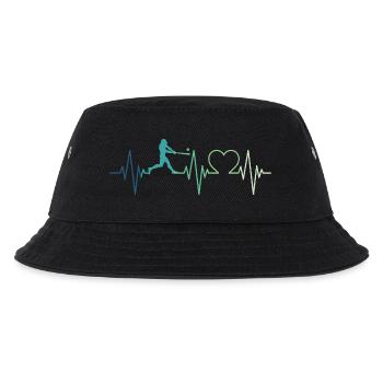 Baseball-Baseball-Herzschlag-Baseballspieler - Kinder Bucket Hat - Schwarz - Vorne