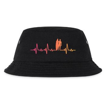 Surf Sunset Heartbeat Surfer Geschenk - Kinder Bucket Hat - Schwarz - Vorne