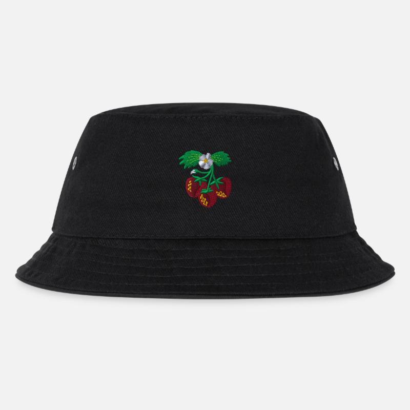 Strawberry - Kinder Bucket Hat - Schwarz