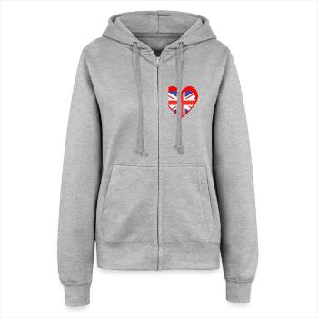 United Kingdom Heart – Love for the UK - Veste à capuche Femme - gris chiné - Devant - Maraike (178cm)