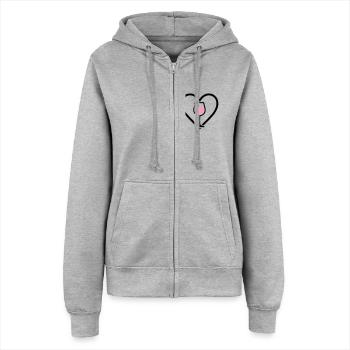 Herz + Roséwein – Rosé Lover - Frauen Kapuzenjacke - Grau meliert - Vorne - Maraike (178cm)