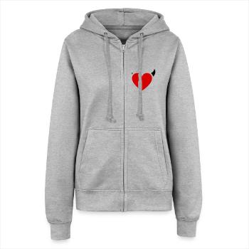Little Devil Heart Horns - Women’s Hooded Jacket - heather grey - Front - Maraike (178cm)
