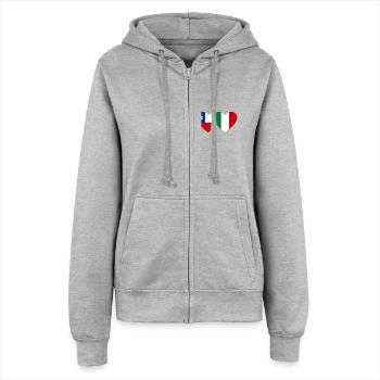 Chile Italien Flagge Herz - Frauen Kapuzenjacke - Grau meliert - Vorne - Maraike (178cm)