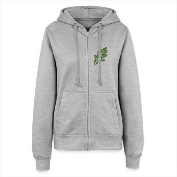 Eichenblatt / Grün - Frauen Kapuzenjacke - Grau meliert - Vorne - Maraike (178cm)