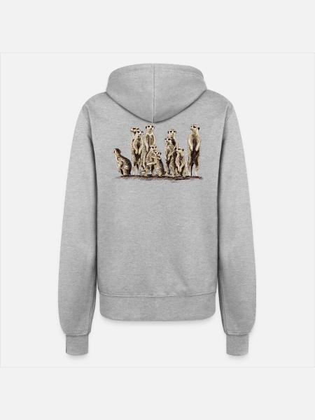Erdmännchen - Frauen Kapuzenjacke - Grau meliert