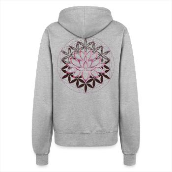 Lotus Blume des Lebens - Frauen Kapuzenjacke - Grau meliert - Hinten - Maraike (178cm)