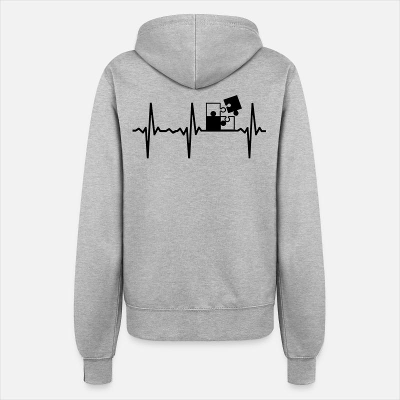 Puzzle Pulse Game Night Game Play Game Pulse Pulse - Women’s Hooded Jacket - heather grey