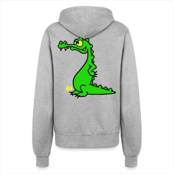 Smiling Crocodile, dreifarbiges Design - Frauen Kapuzenjacke - Grau meliert - Hinten - Maraike (178cm)