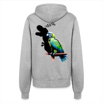 lustiger T-Rex Papagei Gelb Blau Ara Macaw - Frauen Kapuzenjacke - Grau meliert - Hinten - Maraike (178cm)