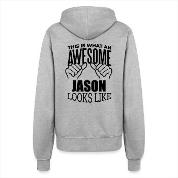 Jason - Women’s Hooded Jacket - heather grey - Back - Maraike (178cm)