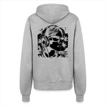 Gaming Girl Sketch - Women’s Hooded Jacket - heather grey - Back - Maraike (178cm)