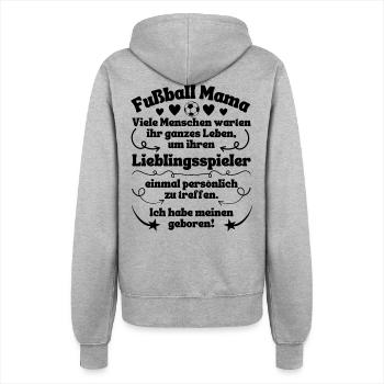 Fußball Mama Lieblingsspieler geboren - Frauen Kapuzenjacke - Grau meliert - Hinten - Maraike (178cm)