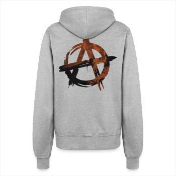 Symbole de l’anarchie grunge - Style rebelle - Veste à capuche Femme - gris chiné - Dos - Maraike (178cm)