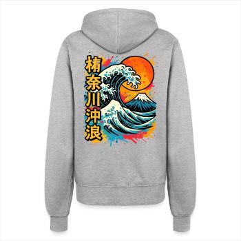 Große Welle Kanagawa Farb Splash Hokusai Kunst - Frauen Kapuzenjacke - Grau meliert - Hinten - Maraike (178cm)