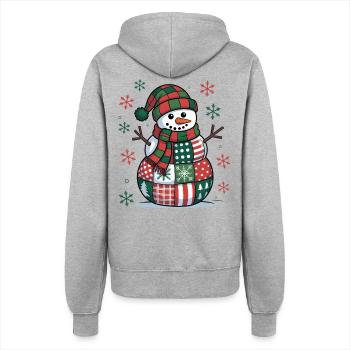 Schneemann Patchwork  - Frauen Kapuzenjacke - Grau meliert - Hinten - Maraike (178cm)