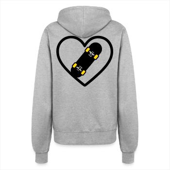 Skateboard Herz Sport Street Leidenschaft - Frauen Kapuzenjacke - Grau meliert - Hinten - Maraike (178cm)