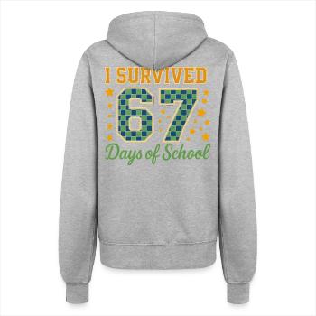 67 Tage Schule Überlebt - Frauen Kapuzenjacke - Grau meliert - Hinten - Maraike (178cm)