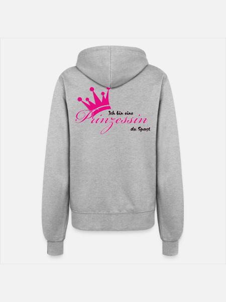 Ich bin eine Prinzessin - Frauen Kapuzenjacke - Grau meliert