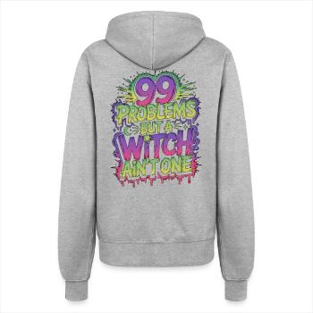 Witchcraft 99 Problems But Sorcery Spellcaster - Women’s Hooded Jacket - heather grey - Back - Maraike (178cm)