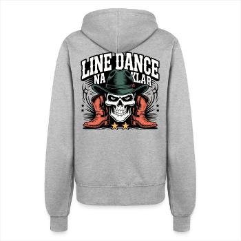 Skelett Cowboy Line Dance - Frauen Kapuzenjacke - Grau meliert - Hinten - Maraike (178cm)