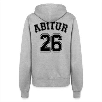Abitur 26 | Abi Shirt | Entrez votre nom - Veste à capuche Femme - gris chiné - Dos - Maraike (178cm)