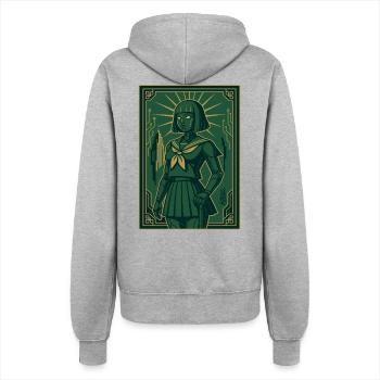 Cyber Deco Android Green Sentinel - Veste à capuche Femme - gris chiné - Dos - Maraike (178cm)