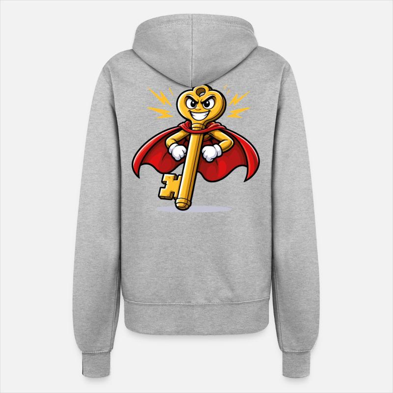 Ancient Superhero Key - Women’s Hooded Jacket - heather grey