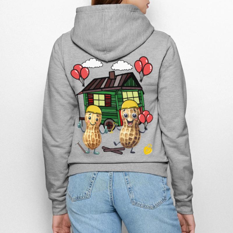 Peanuts Constructeur de maison Constructeur Remorque de construction Maison propre Maison Veste à capuche Femme