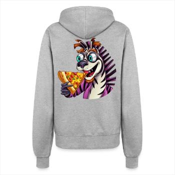 Zebra Pizzaliebhaber Genuss - Frauen Kapuzenjacke - Grau meliert - Hinten - Maraike (178cm)