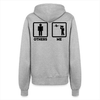 Avions Stick Figure - Veste à capuche Femme - gris chiné - Dos - Maraike (178cm)