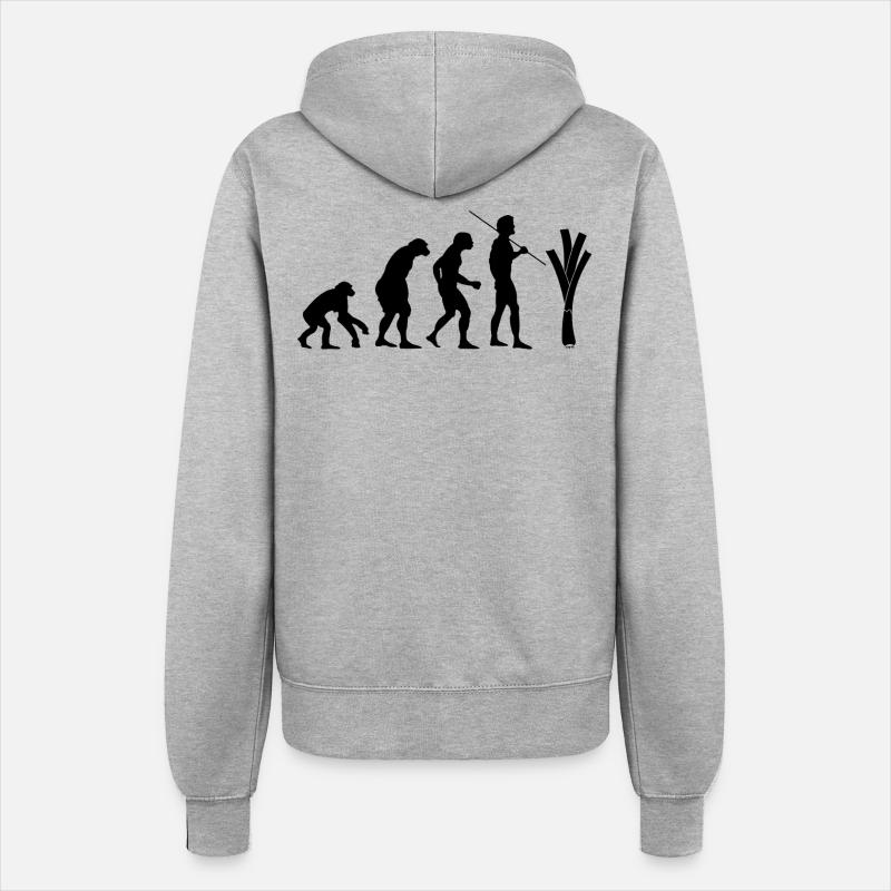 évolution du poireau - Veste à capuche Femme - gris chiné