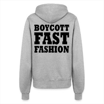 Boycott fast fashion - Veste à capuche Femme - gris chiné - Dos - Maraike (178cm)