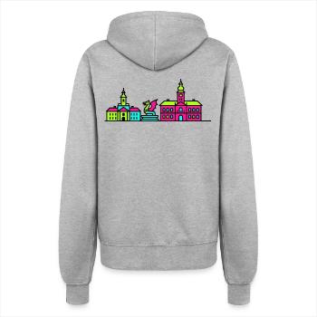 Skyline de la ville de Klagenfurt Lindwurm Art moderne - Veste à capuche Femme - gris chiné - Dos - Maraike (178cm)