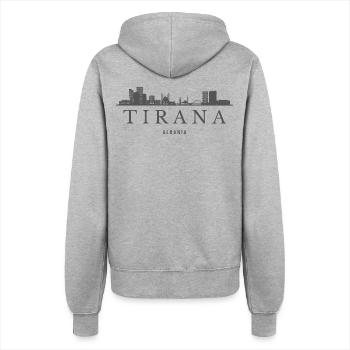 Tirana Albania, Tirana's skyline - Women’s Hooded Jacket - heather grey - Back - Maraike (178cm)