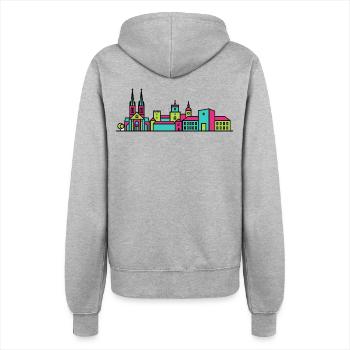 Cathédrale Skyline de la ville d’Uppsala Art moderne en ligne - Veste à capuche Femme - gris chiné - Dos - Maraike (178cm)