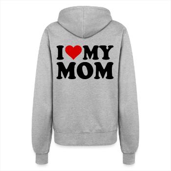 I love my mom - Frauen Kapuzenjacke - Grau meliert - Hinten - Maraike (178cm)