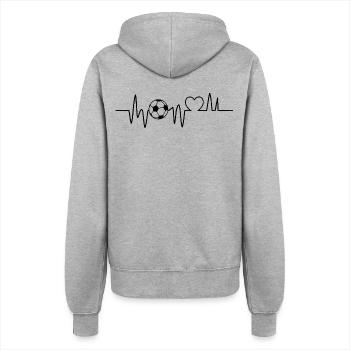 Fußball Herzschlag Fussball Fußballer  - Frauen Kapuzenjacke - Grau meliert - Hinten - Maraike (178cm)