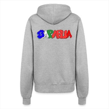 Saparua - Moluccan 4 colors - Women’s Hooded Jacket - heather grey - Back - Maraike (178cm)