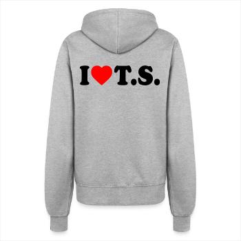 I love ts - Frauen Kapuzenjacke - Grau meliert - Hinten - Maraike (178cm)