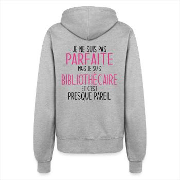 Funny Design for Woman with a Passion for Books - Women’s Hooded Jacket - heather grey - Back - Maraike (178cm)
